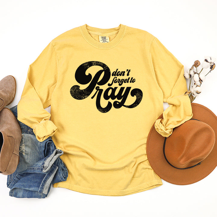 Don't Forget To Pray | Garment Dyed Long Sleeve