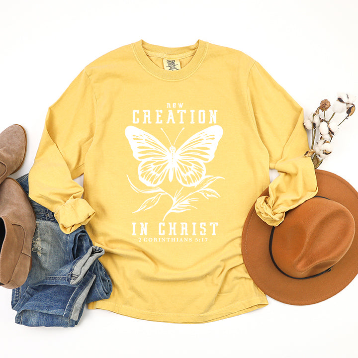 New Creation In Christ Butterfly | Garment Dyed Long Sleeve