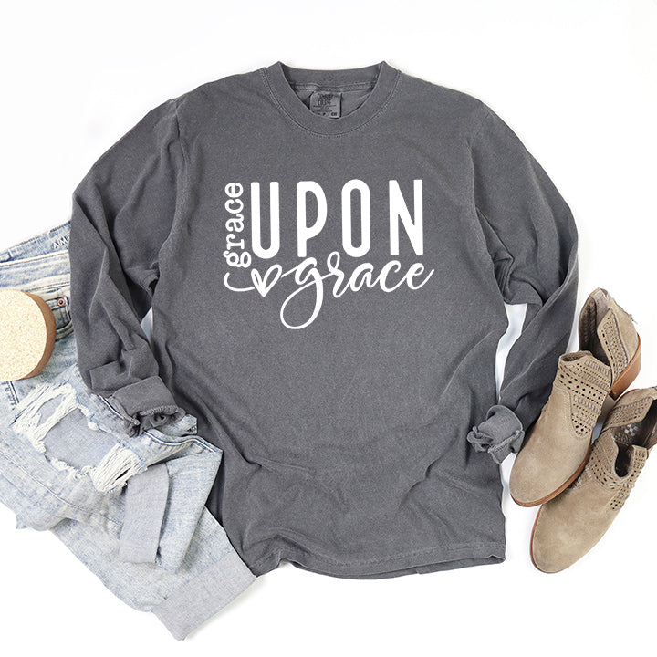 Grace Upon Grace Heart | Garment Dyed Long Sleeve