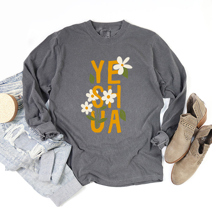Floral Yeshua | Garment Dyed Long Sleeve