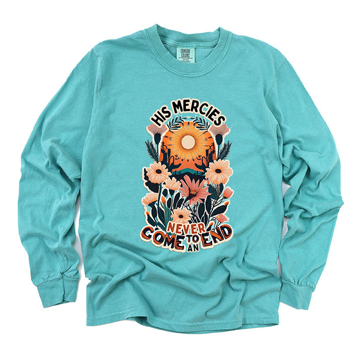 His Mercies Never End | Garment Dyed Long Sleeve