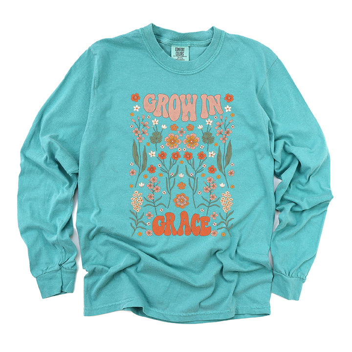 Grow In Grace Leaves | Garment Dyed Long Sleeve