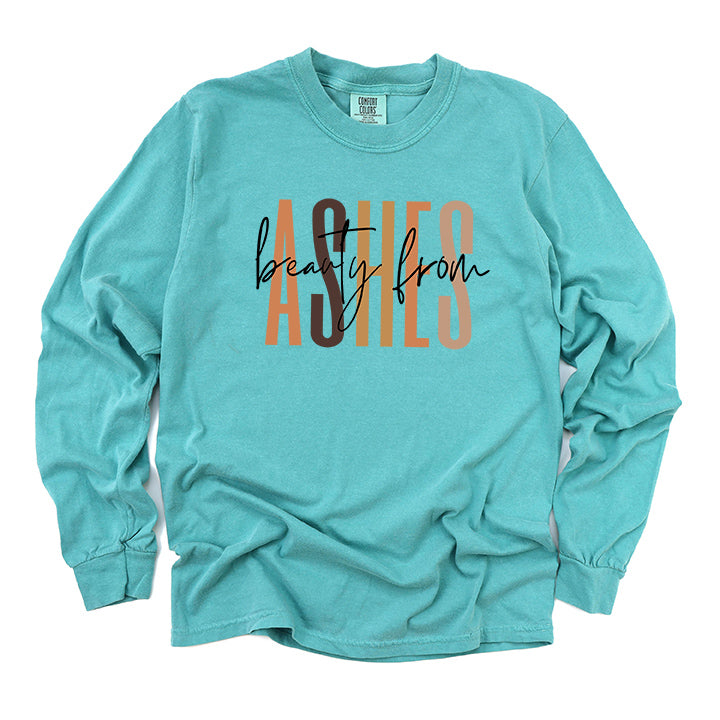 Beauty From Ashes Cursive | Garment Dyed Long Sleeve