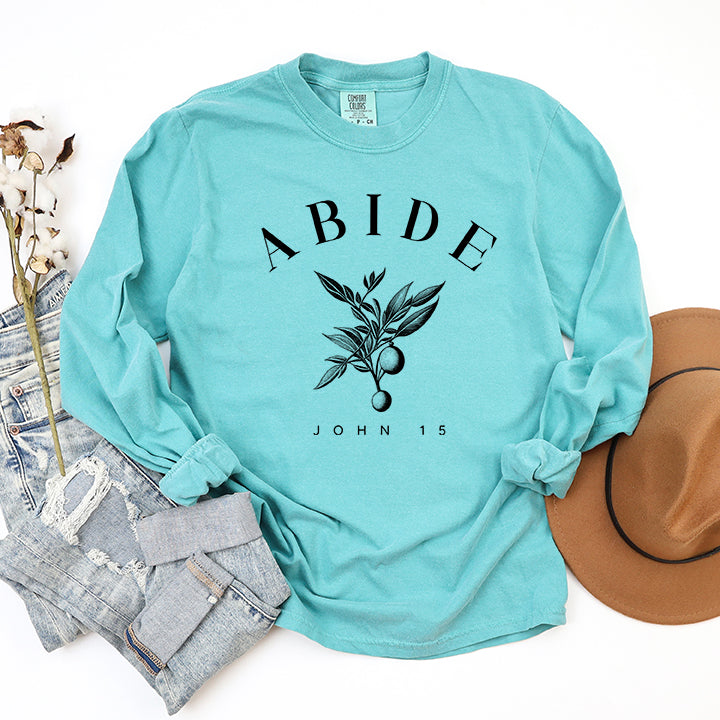 Abide Curved | Garment Dyed Long Sleeve
