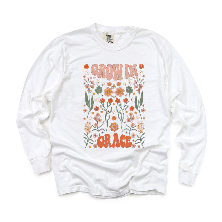 Grow In Grace Leaves | Garment Dyed Long Sleeve