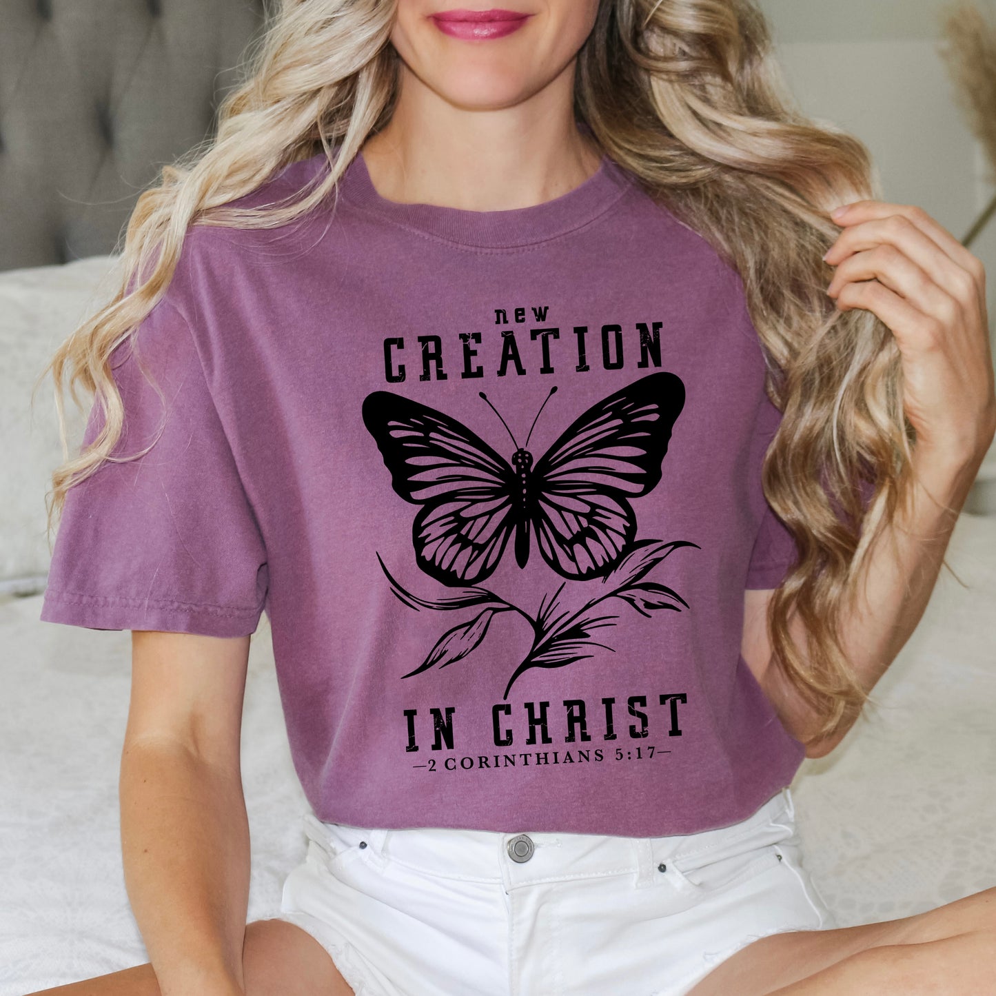 New Creation In Christ Butterfly | Garment Dyed Tee