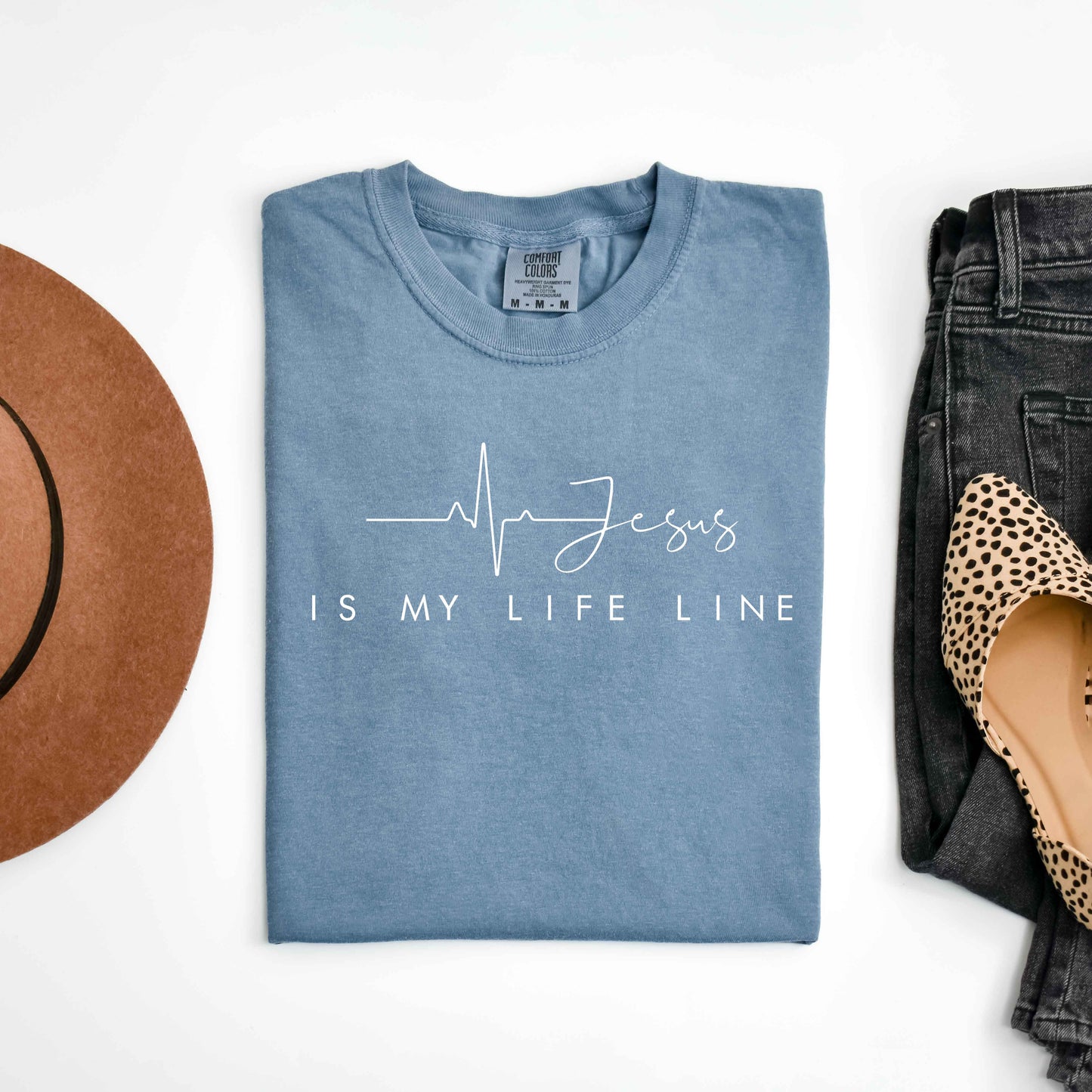 Jesus Is My Life Line | Garment Dyed Tee