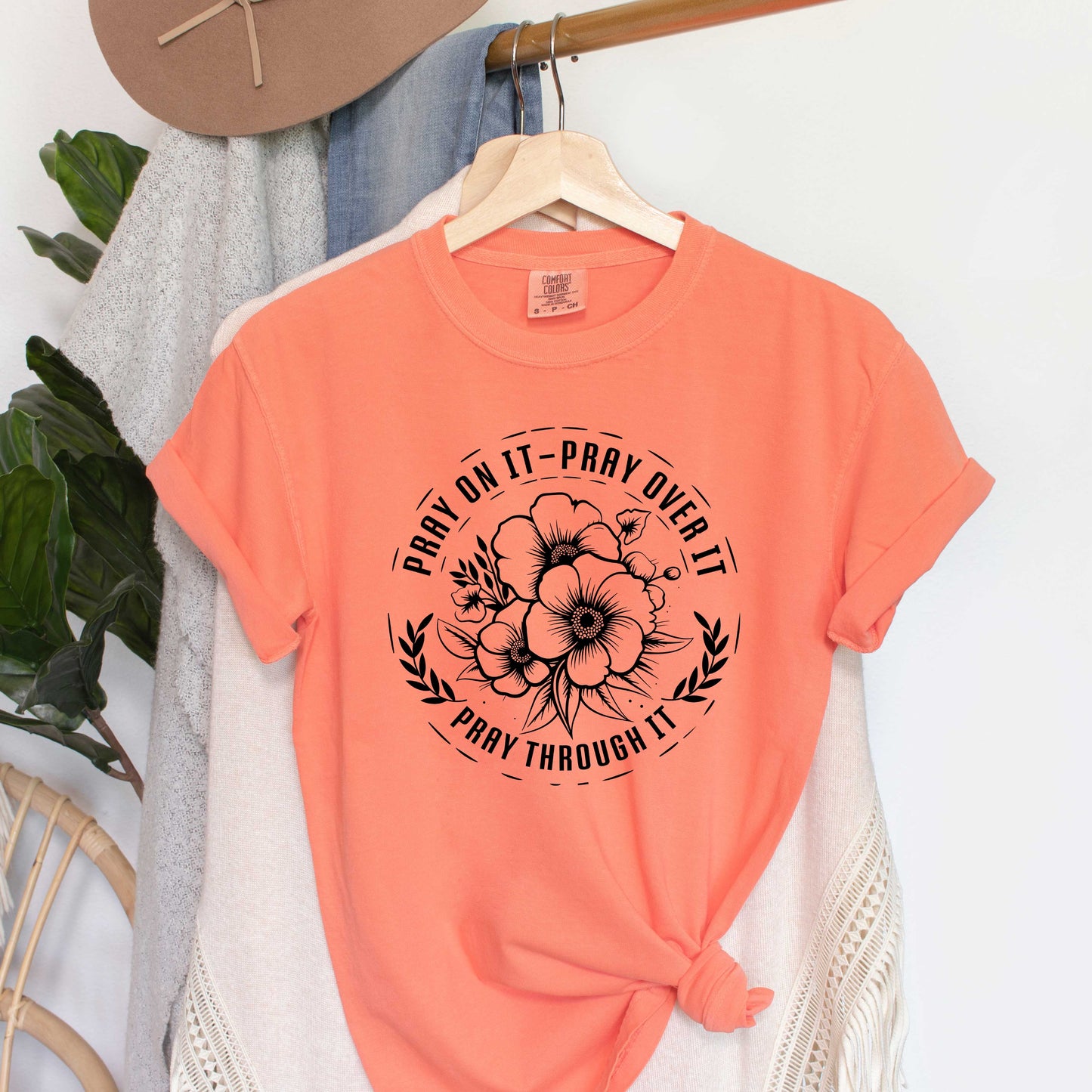 Pray On It Flower | Garment Dyed Tee