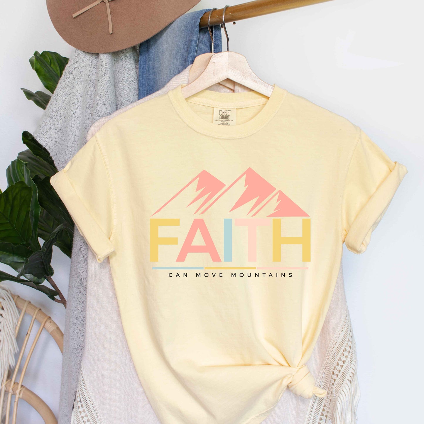 Bright Faith Can Move Mountains | Short Sleeve Crew Neck