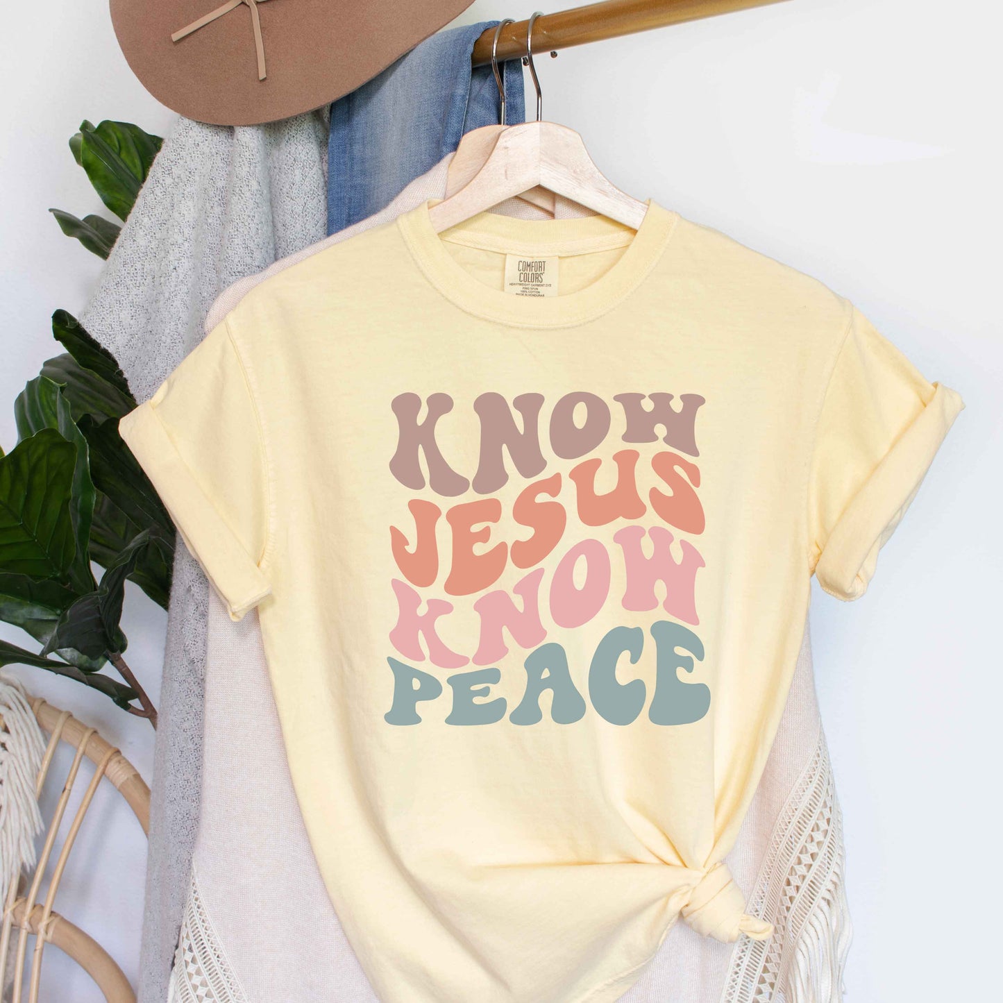 Know Jesus Know Peace Wavy | Garment Dyed Tee