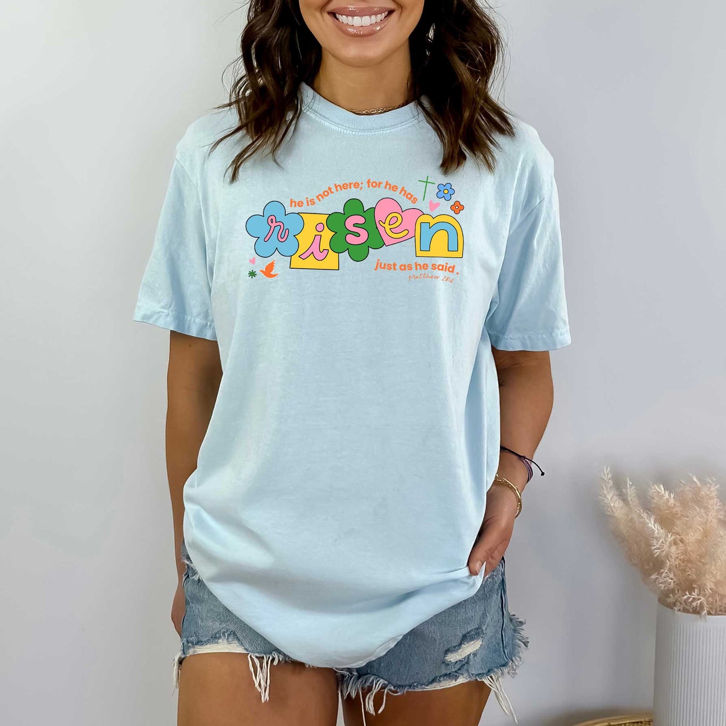 He Has Risen Shapes | Garment Dyed Tee
