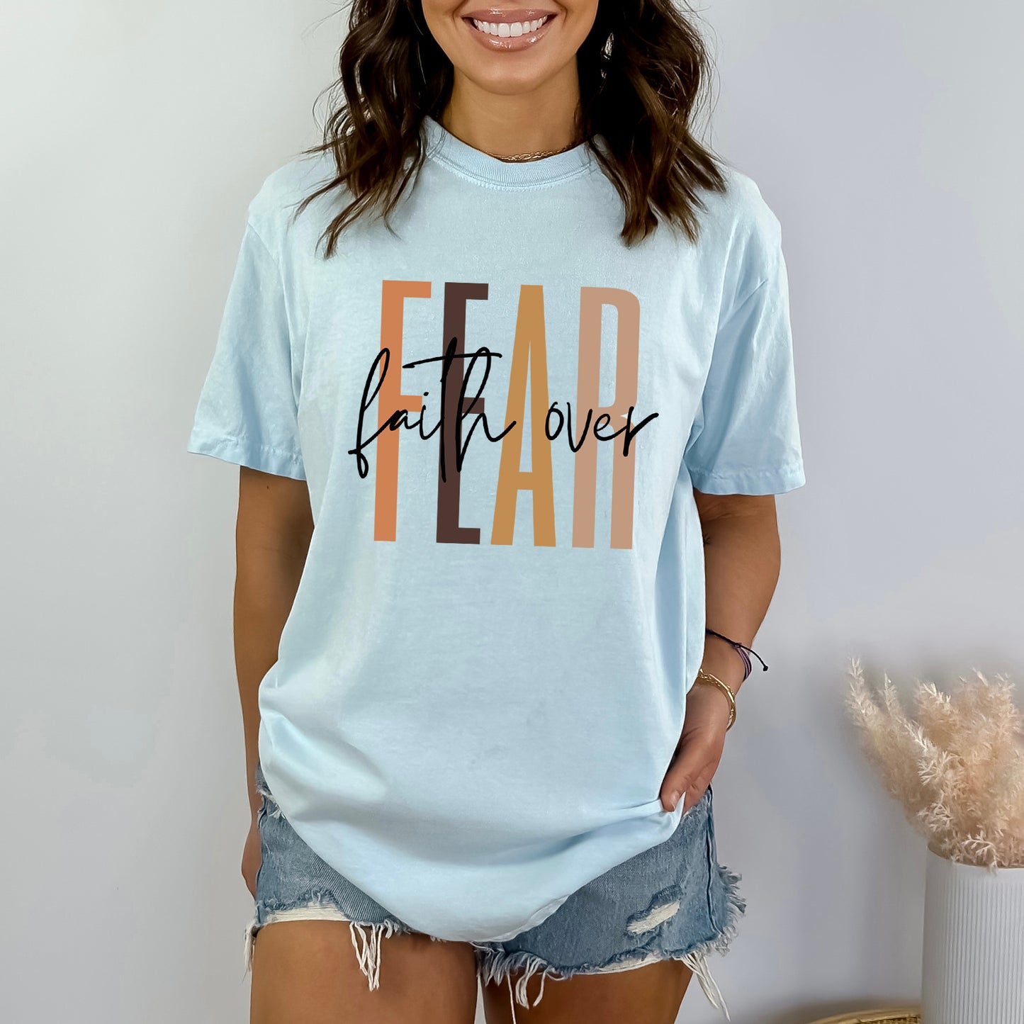 Faith Over Fear Cursive | Garment Dyed Tee
