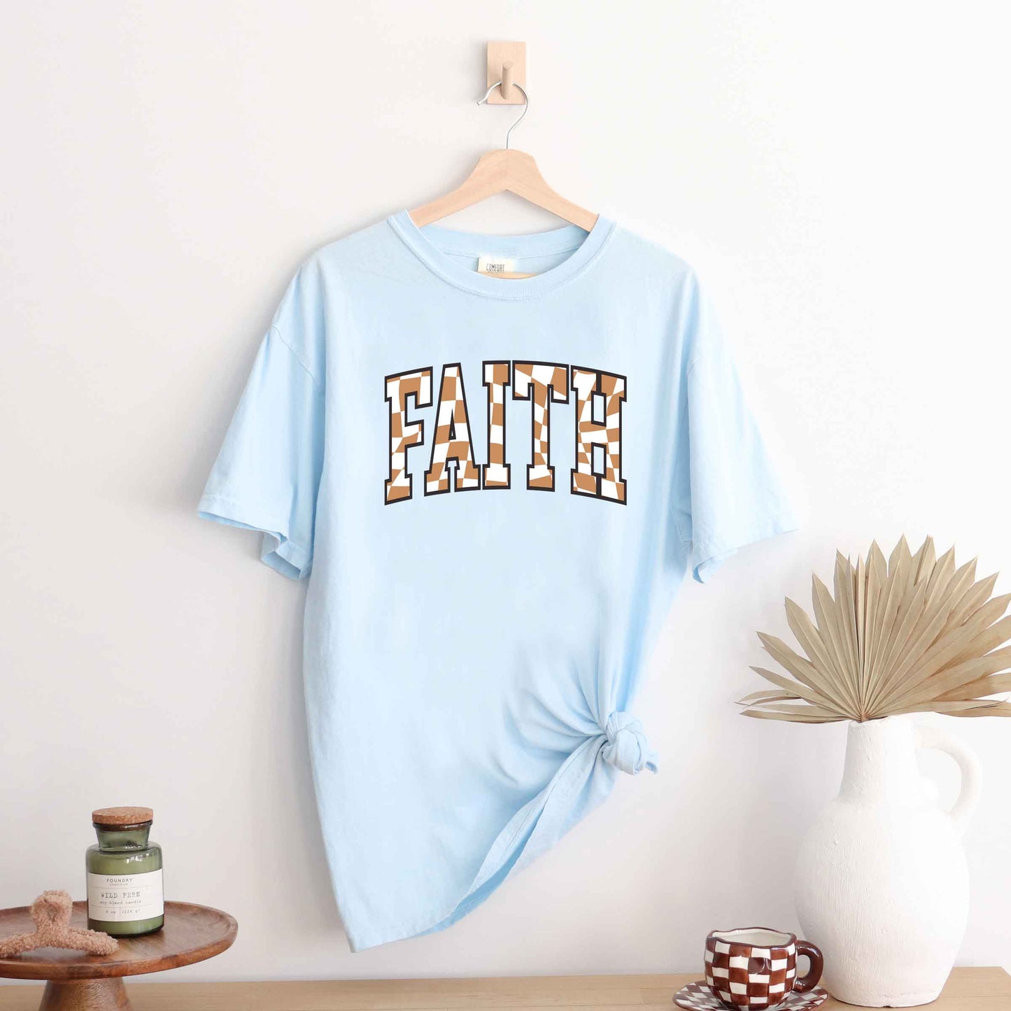 Checkered Faith | Garment Dyed Tee