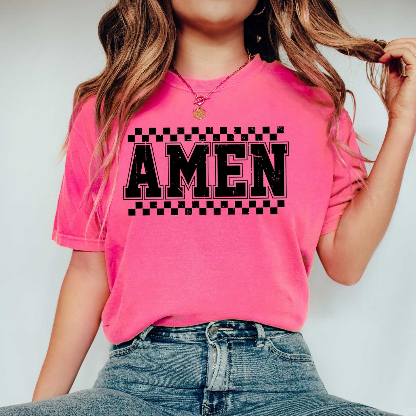 Amen Checkered | Garment Dyed Tee