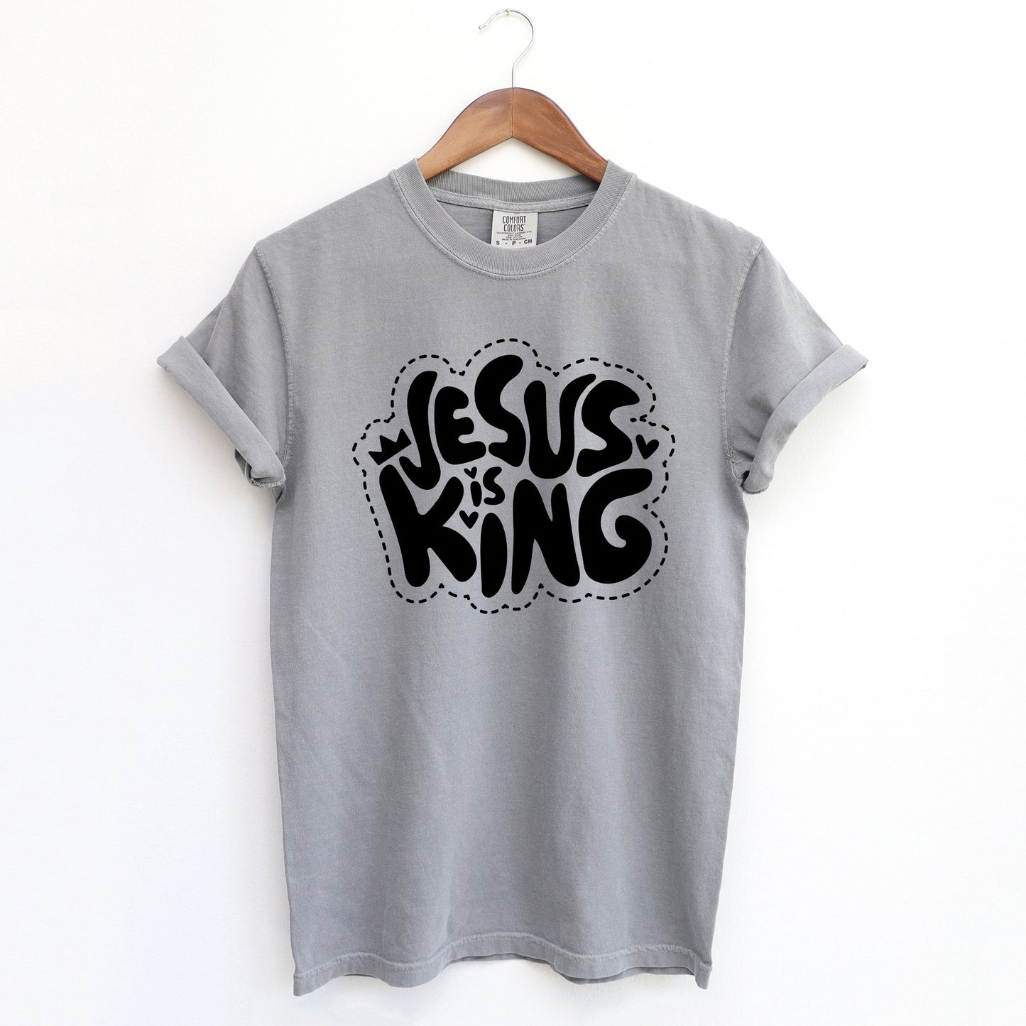 Jesus Is King Hearts | Garment Dyed Tee