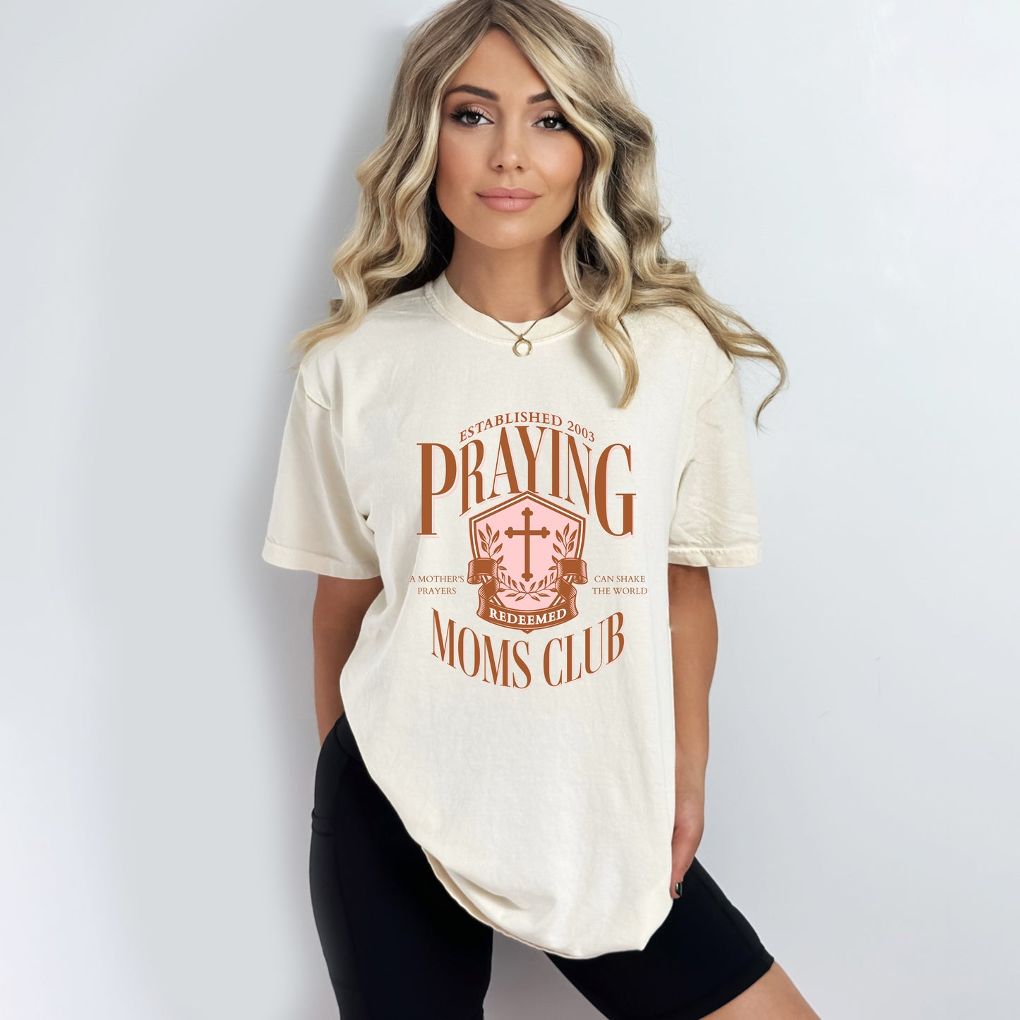 Praying Moms Club Cross | Garment Dyed Tee