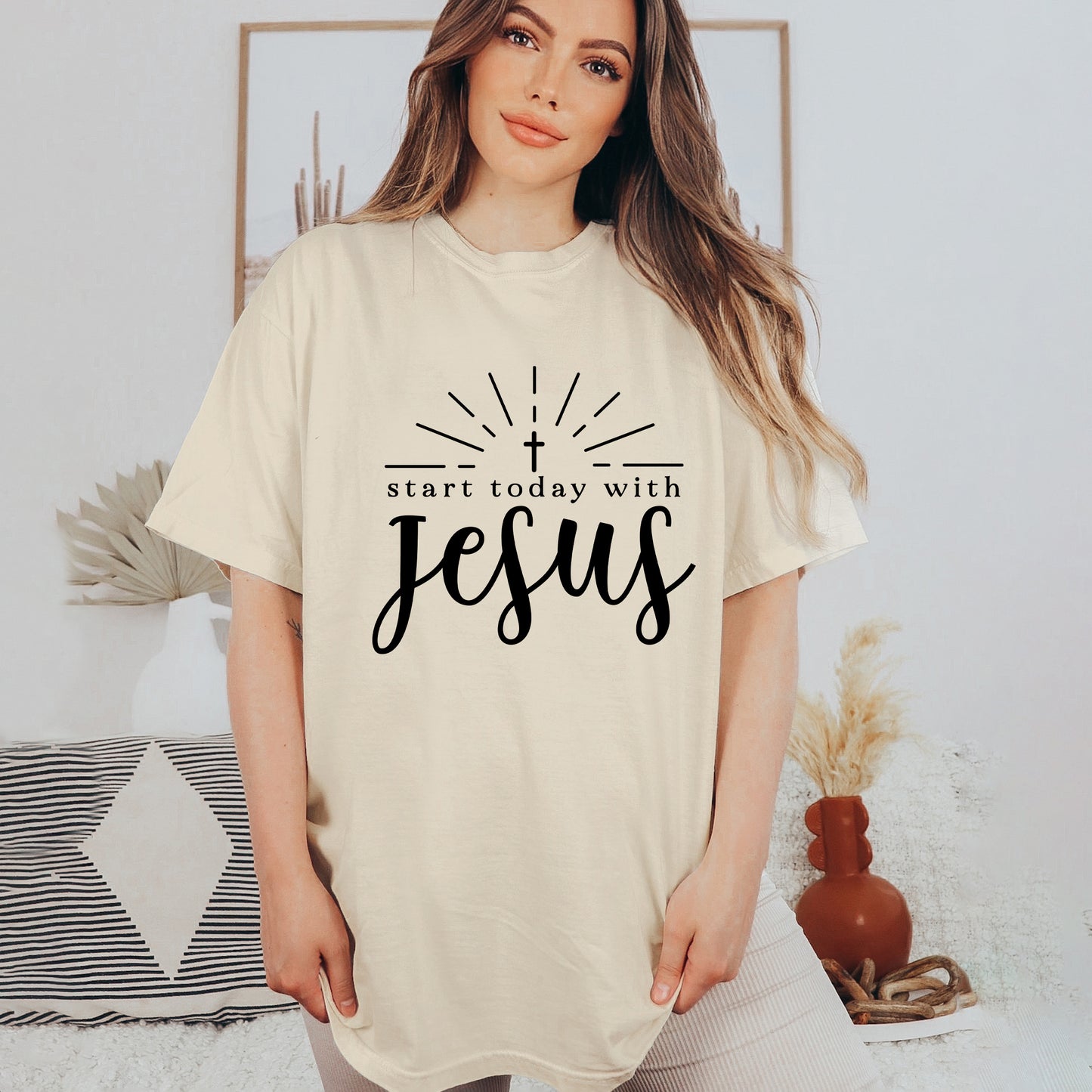 Start Today With Jesus | Garment Dyed Tee