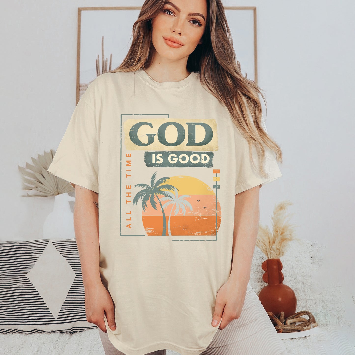 God Is Good Sunset | Garment Dyed Tee
