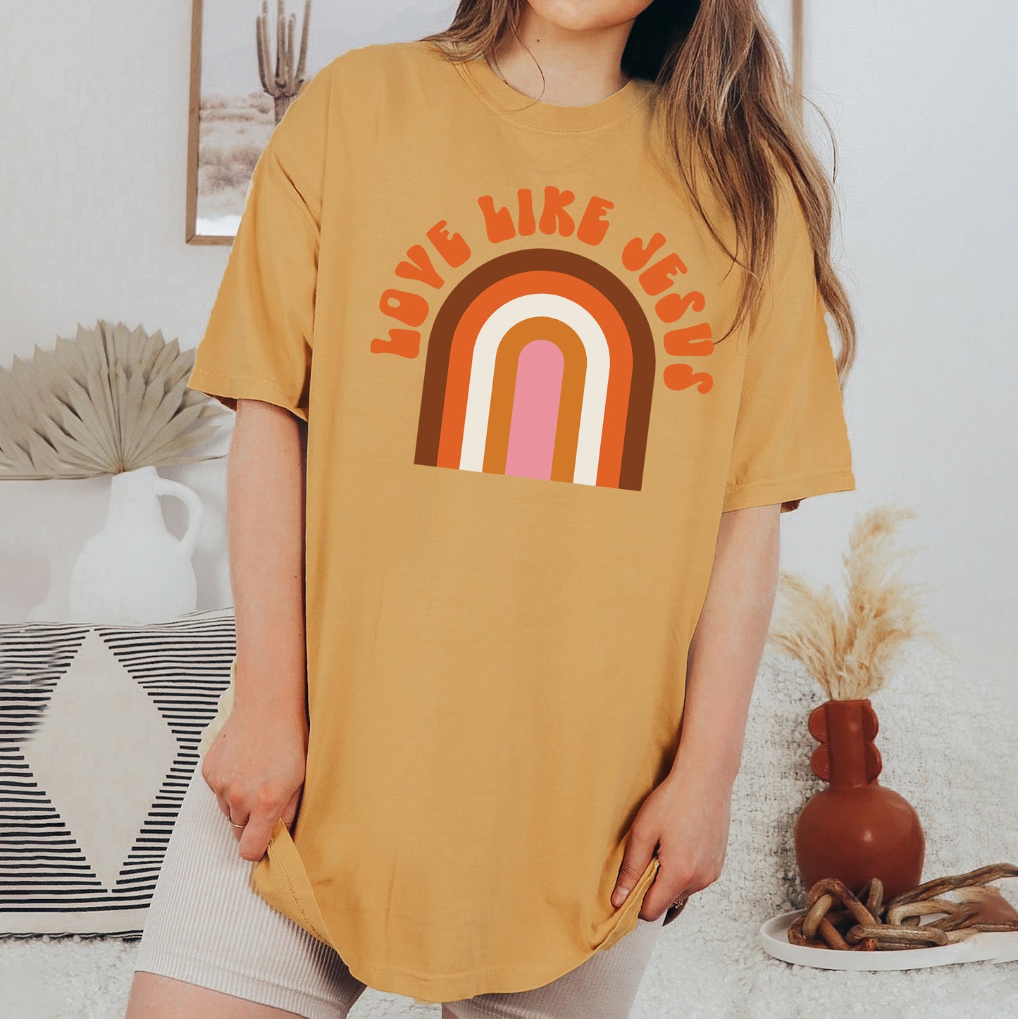 Love Like Jesus Rainbow | Garment Dyed Tee