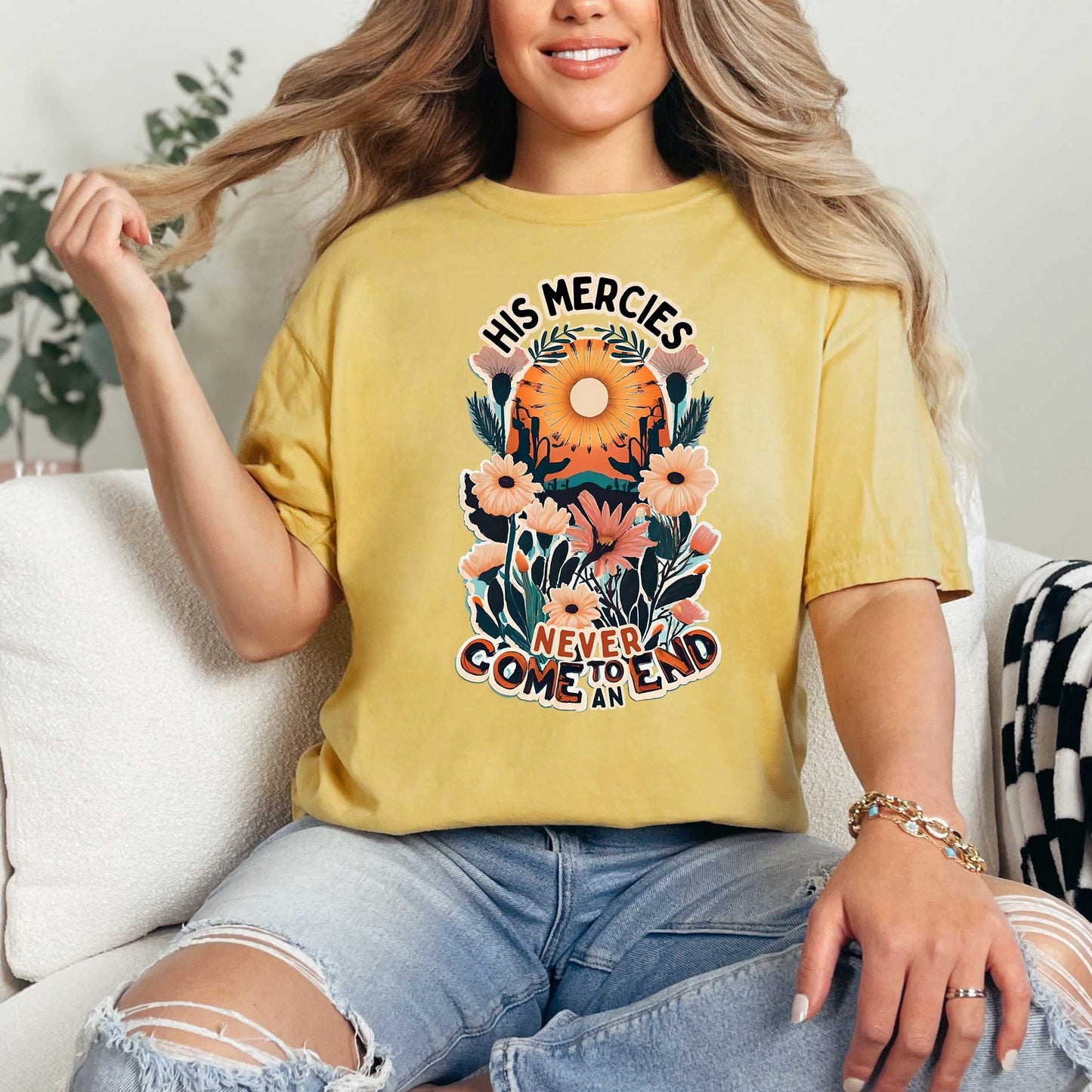His Mercies Never End | Garment Dyed Tee