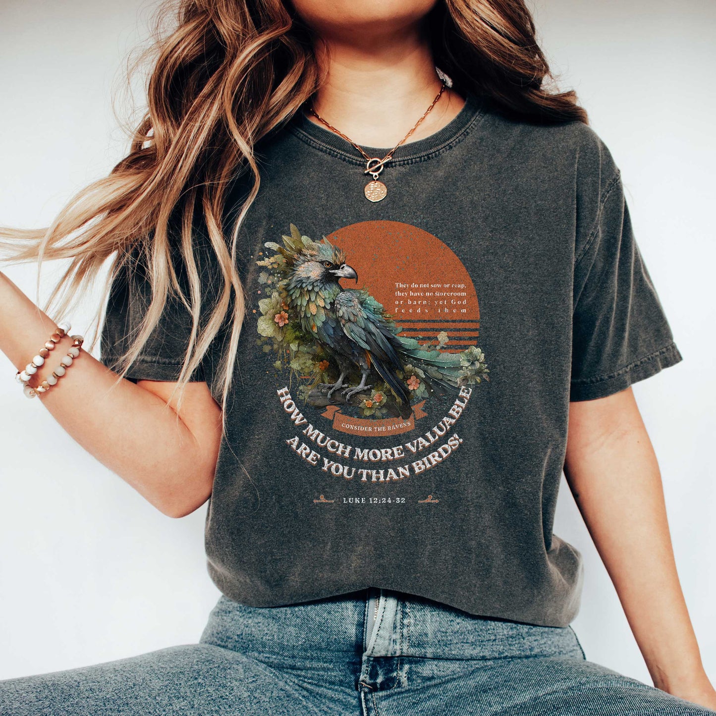 Floral Raven | Garment Dyed Tee