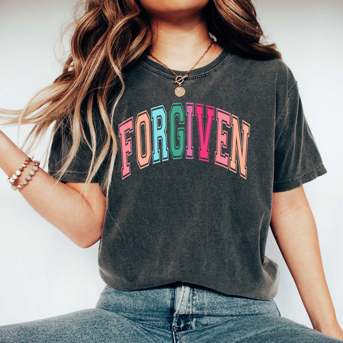 Forgiven Block Colorful | Garment Dyed Tee