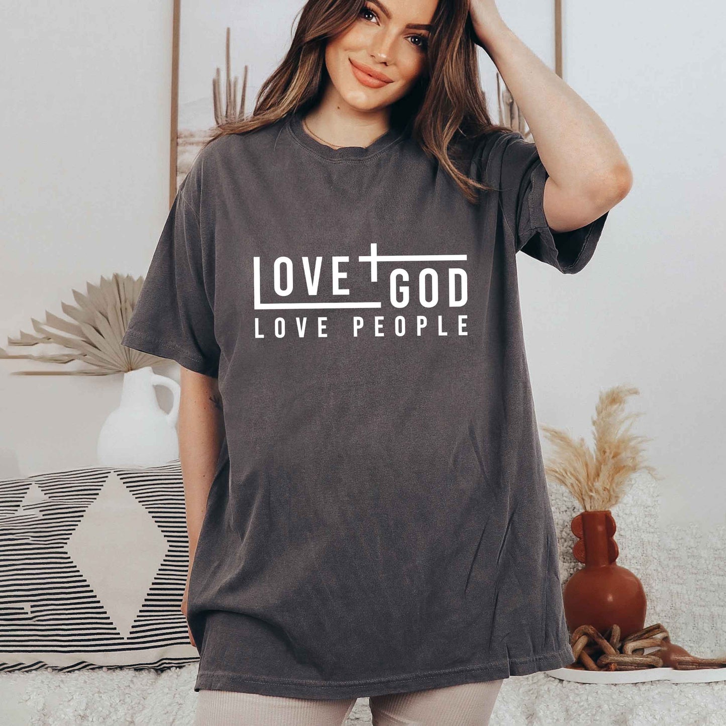Love God Love People | Garment Dyed Tee