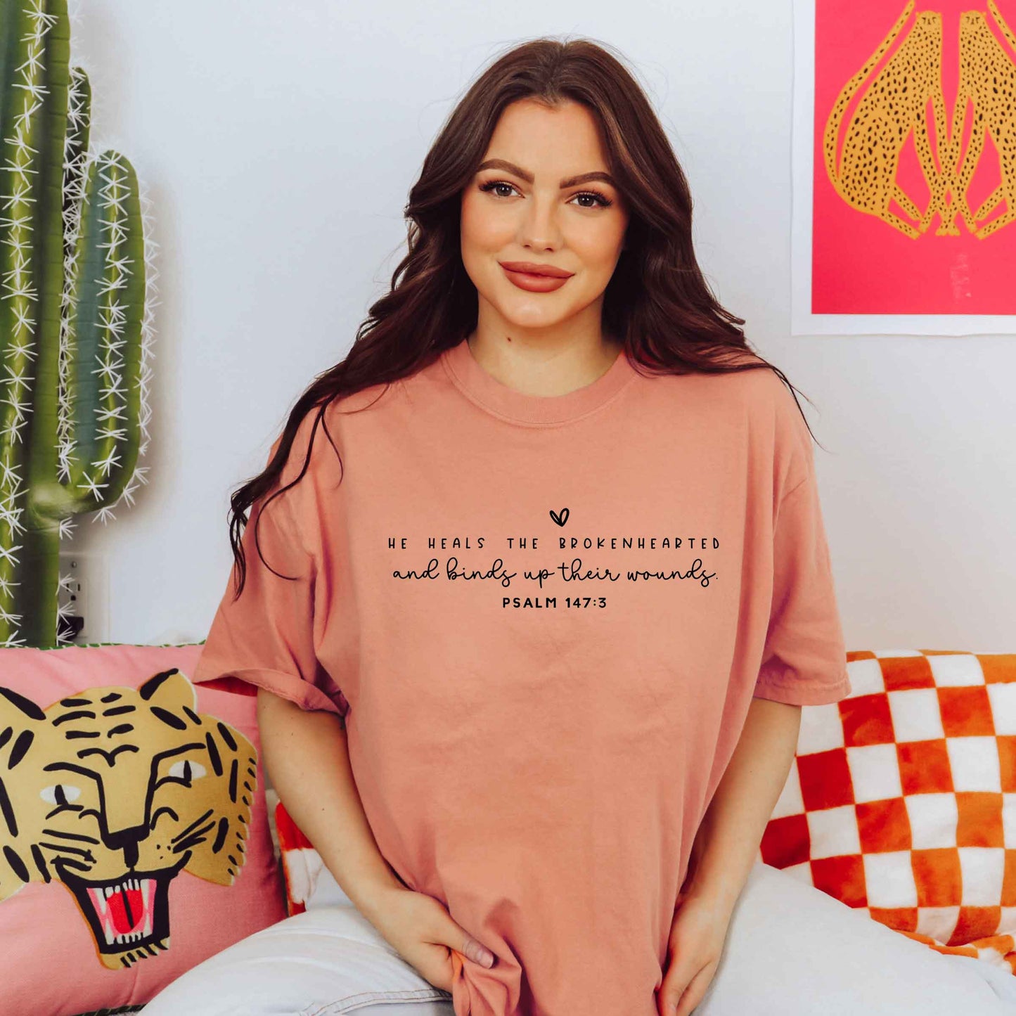 He Heals The Brokenhearted | Garment Dyed Tee