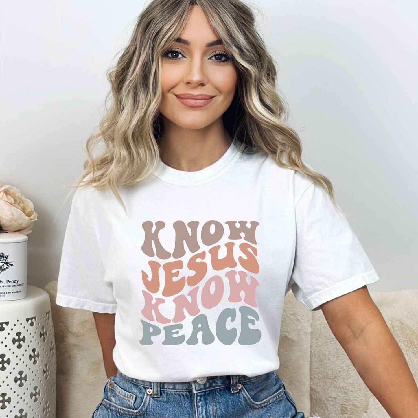 Know Jesus Know Peace Wavy | Garment Dyed Tee
