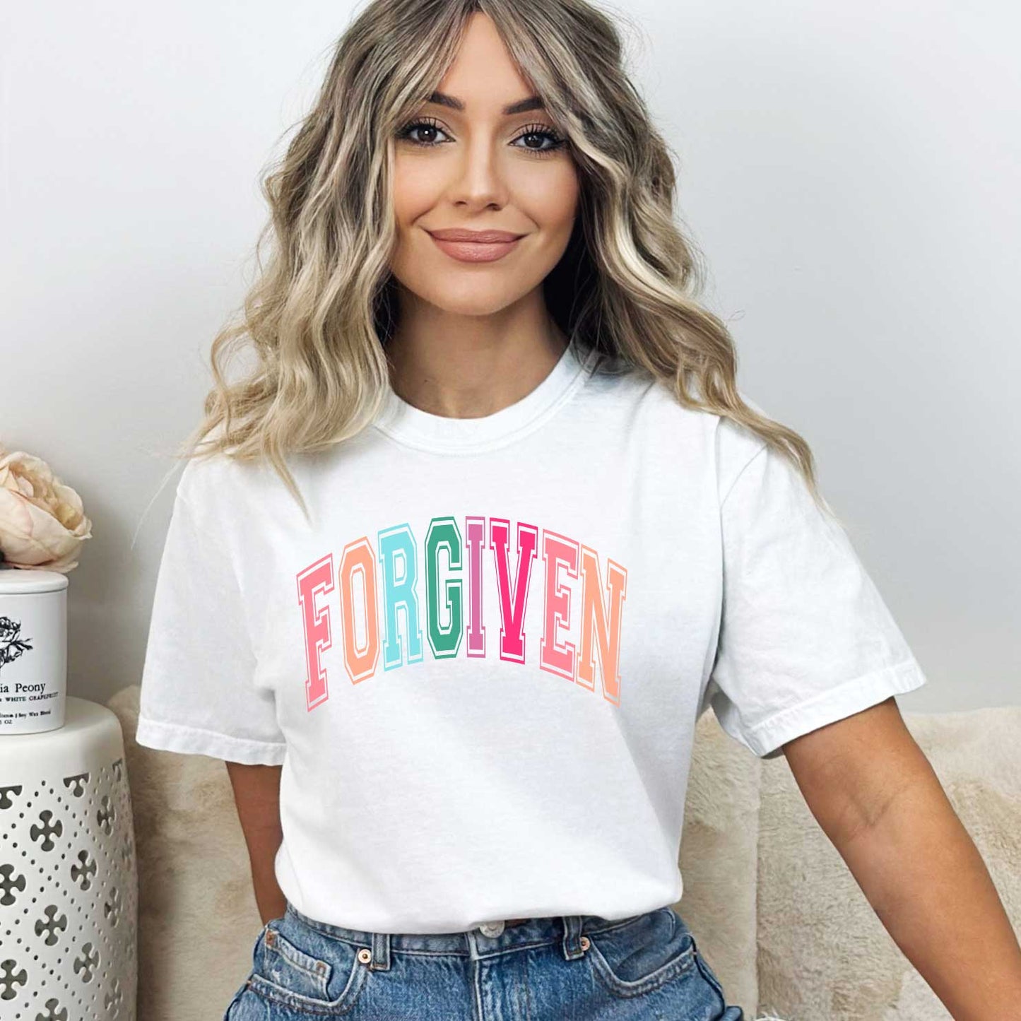 Forgiven Block Colorful | Garment Dyed Tee