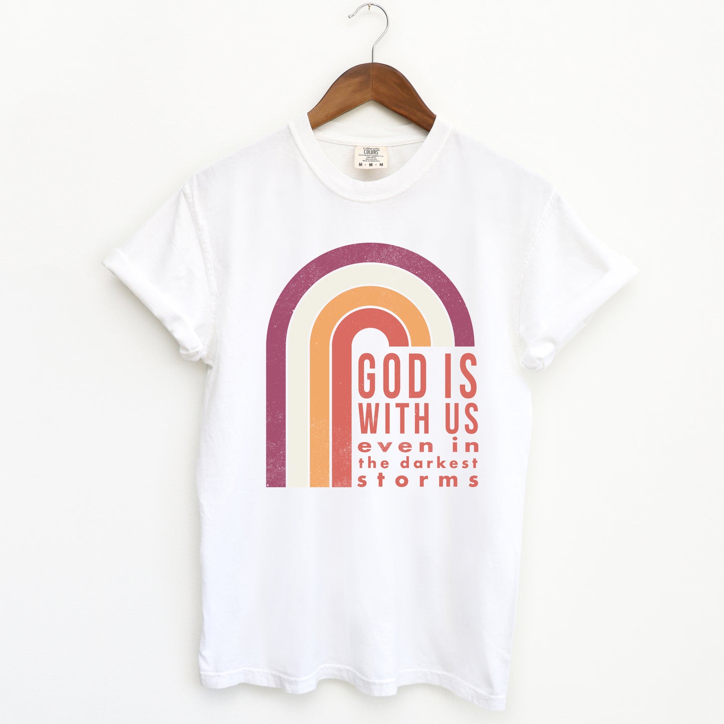 God Is With Us Rainbow | Garment Dyed Tee