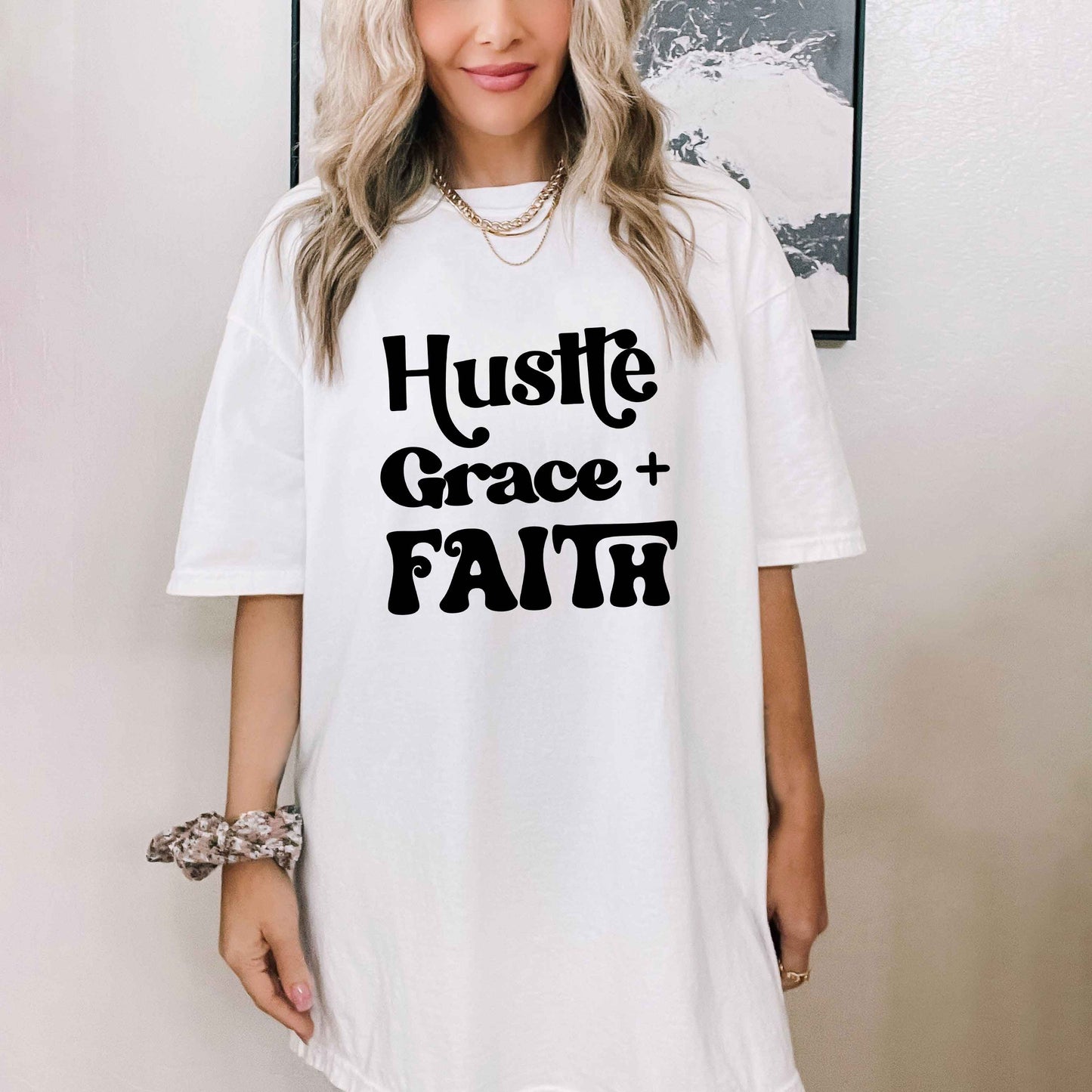 Hustle Grace Faith | Garment Dyed Tee