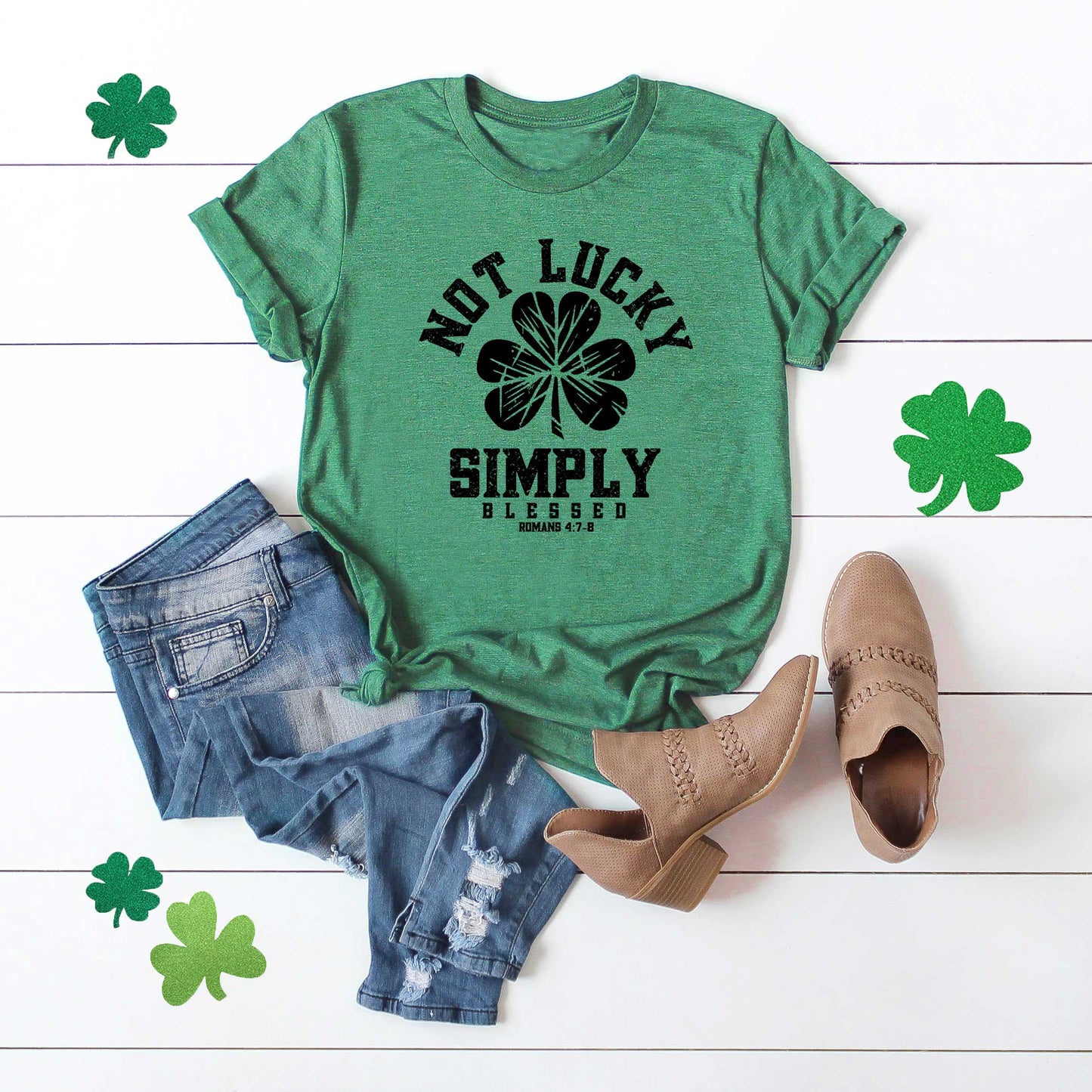 Not Lucky Blessed Clover | Short Sleeve Crew Neck