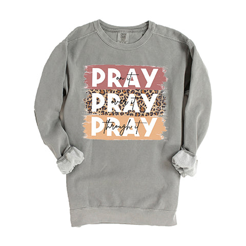 Pray On It Colorful | Garment Dyed Sweatshirt