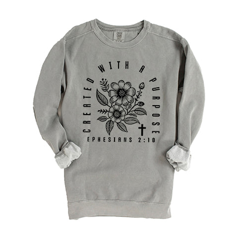 Created With A Purpose Floral | Garment Dyed Sweatshirt