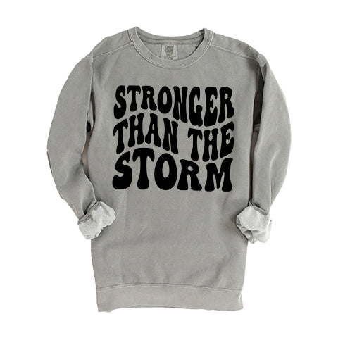 Retro Stronger Than The Storm Wavy | Garment Dyed Sweatshirt