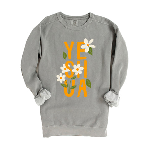 Floral Yeshua | Garment Dyed Sweatshirt