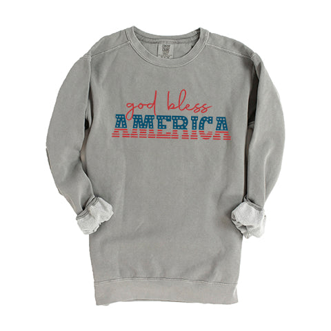 God Bless America Flag | Garment Dyed Sweatshirt