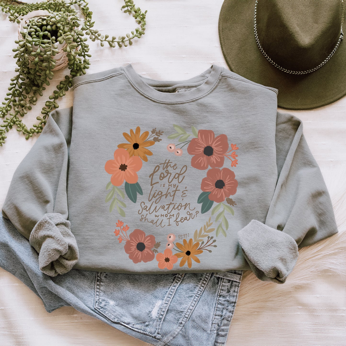 The Lord Is My Light | Garment Dyed Sweatshirt