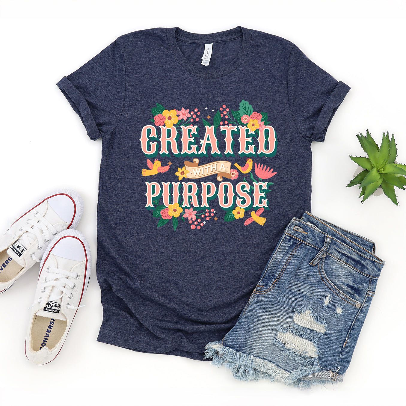 Created With A Purpose Birds | Short Sleeve Crew Neck