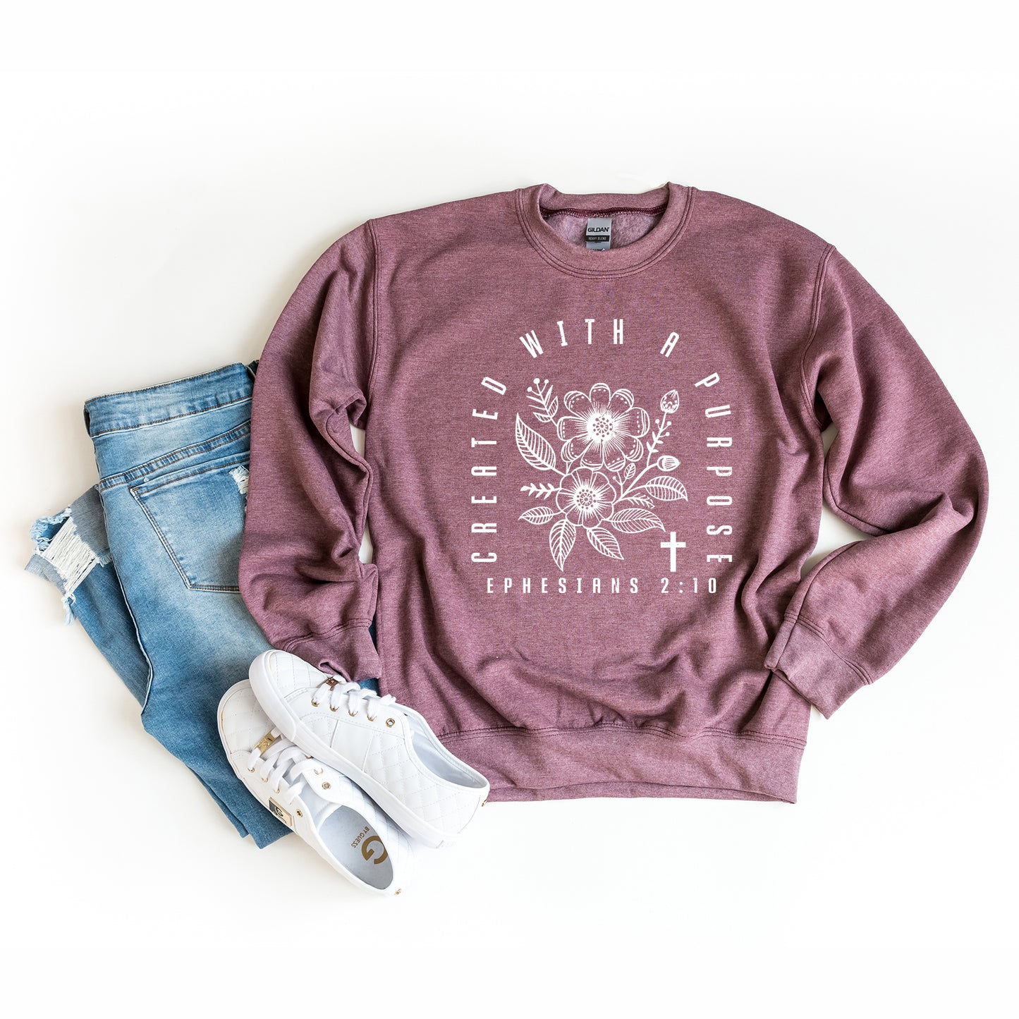 Created With A Purpose Floral | Graphic Sweatshirt