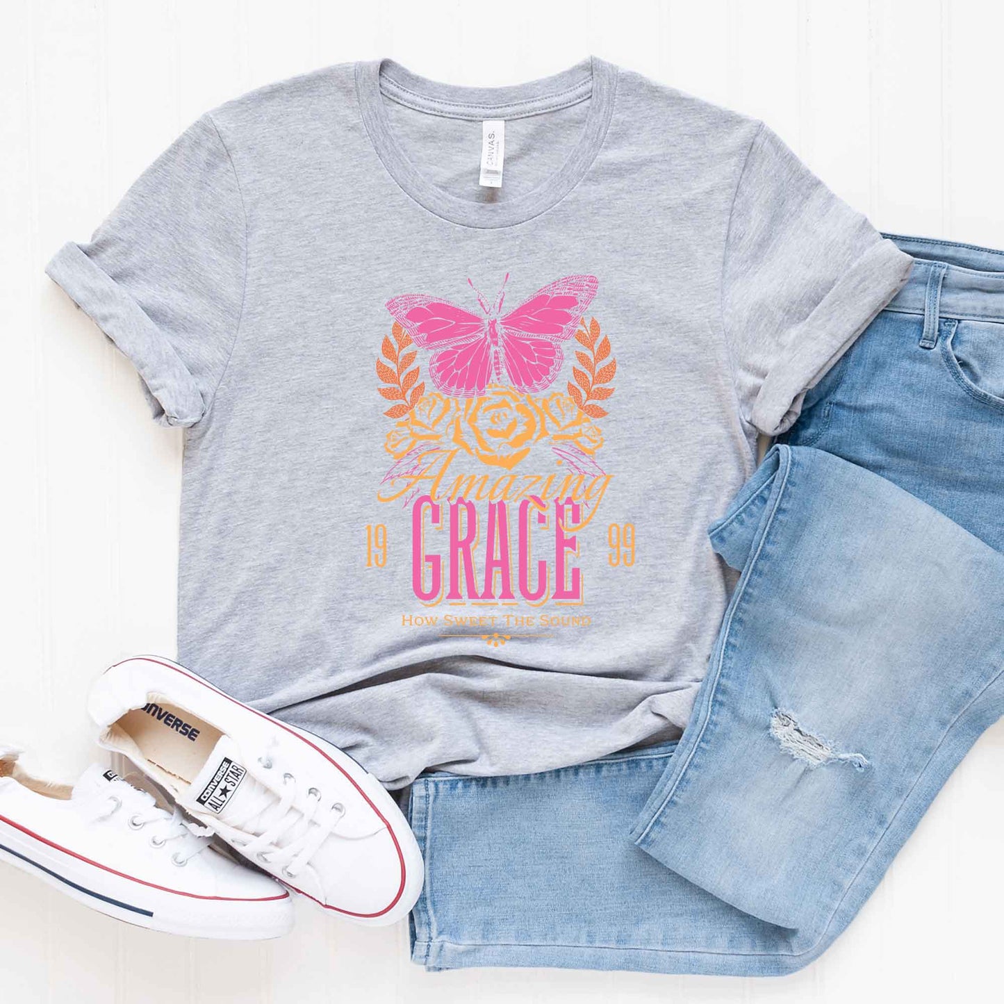 Amazing Grace Butterfly | Short Sleeve Crew Neck