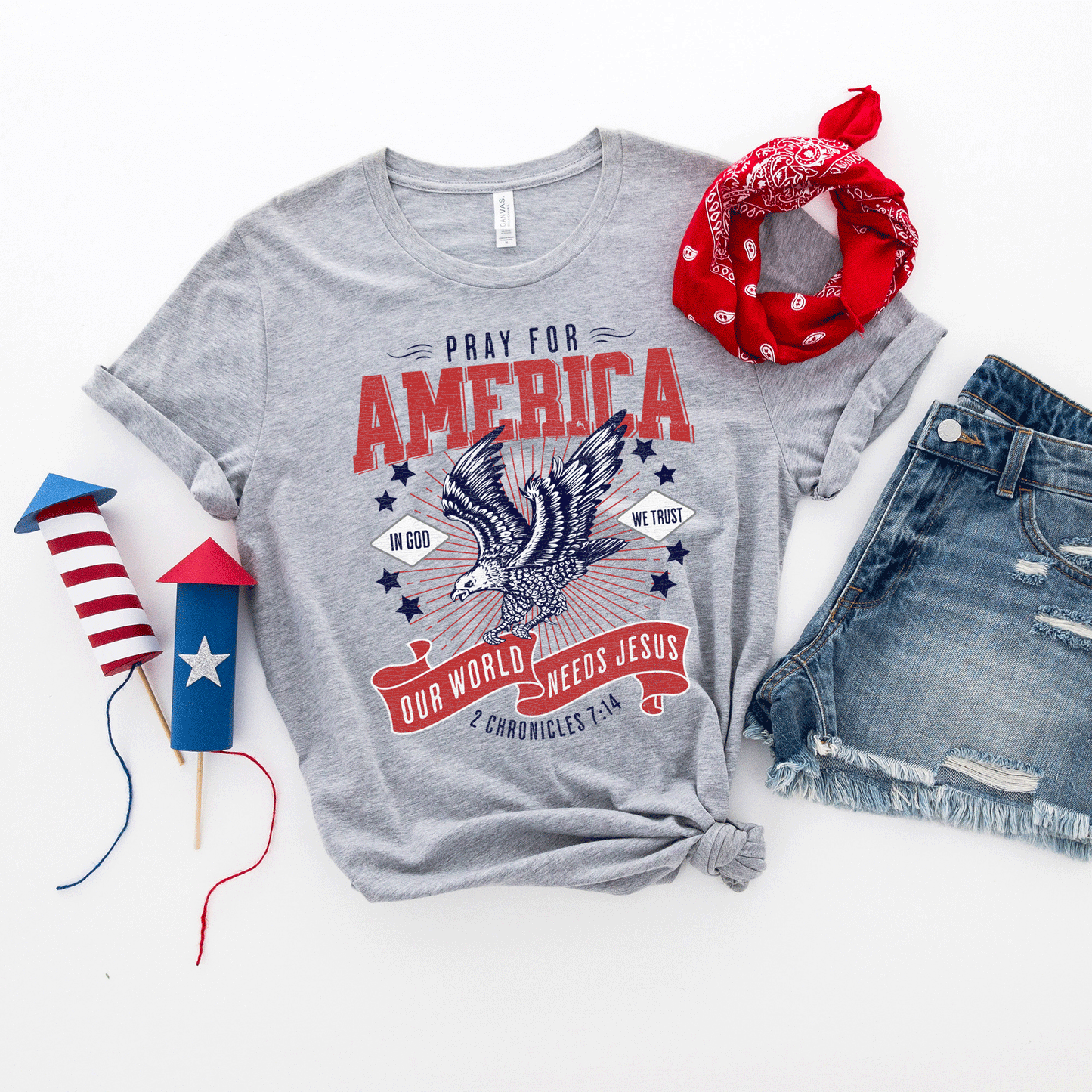 Pray For America | Short Sleeve Crew Neck
