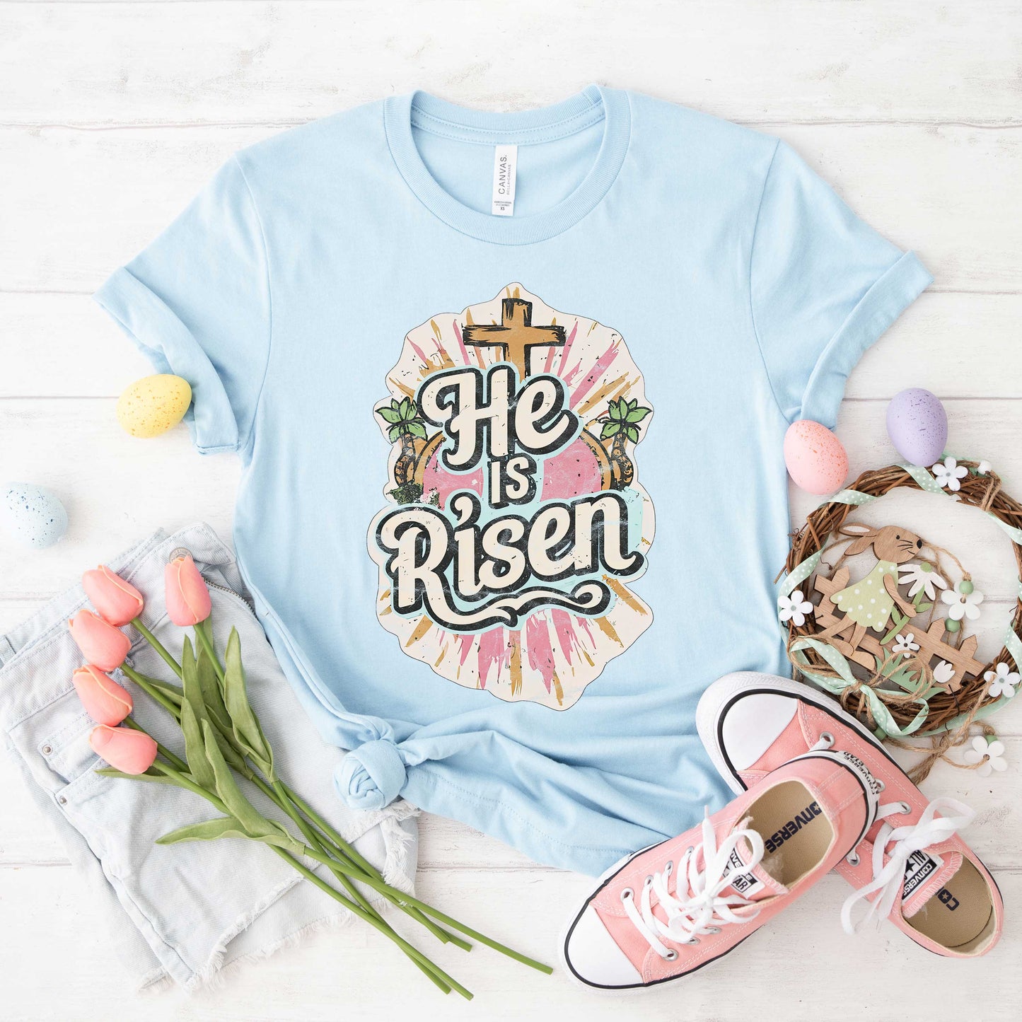 He Is Risen Distressed | Short Sleeve Crew Neck