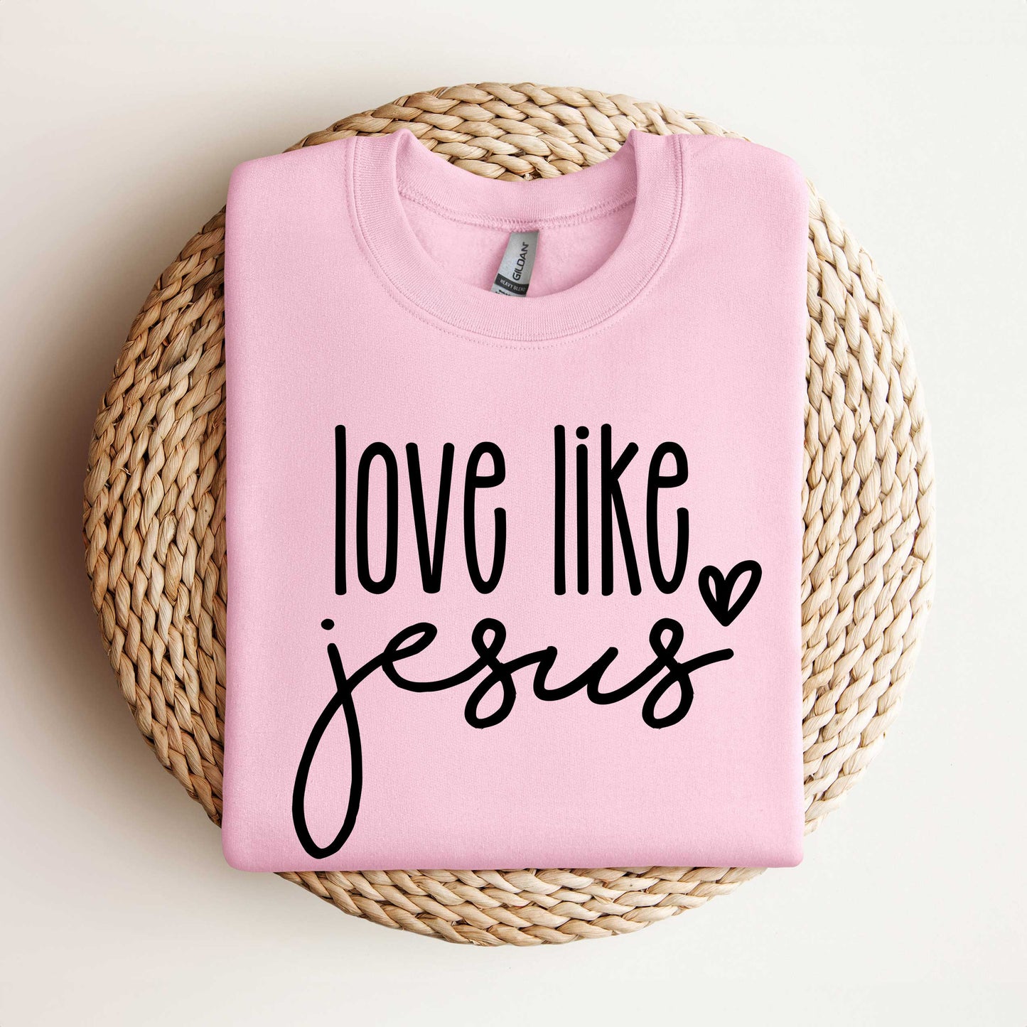 Love Like Jesus Cursive Heart | Sweatshirt