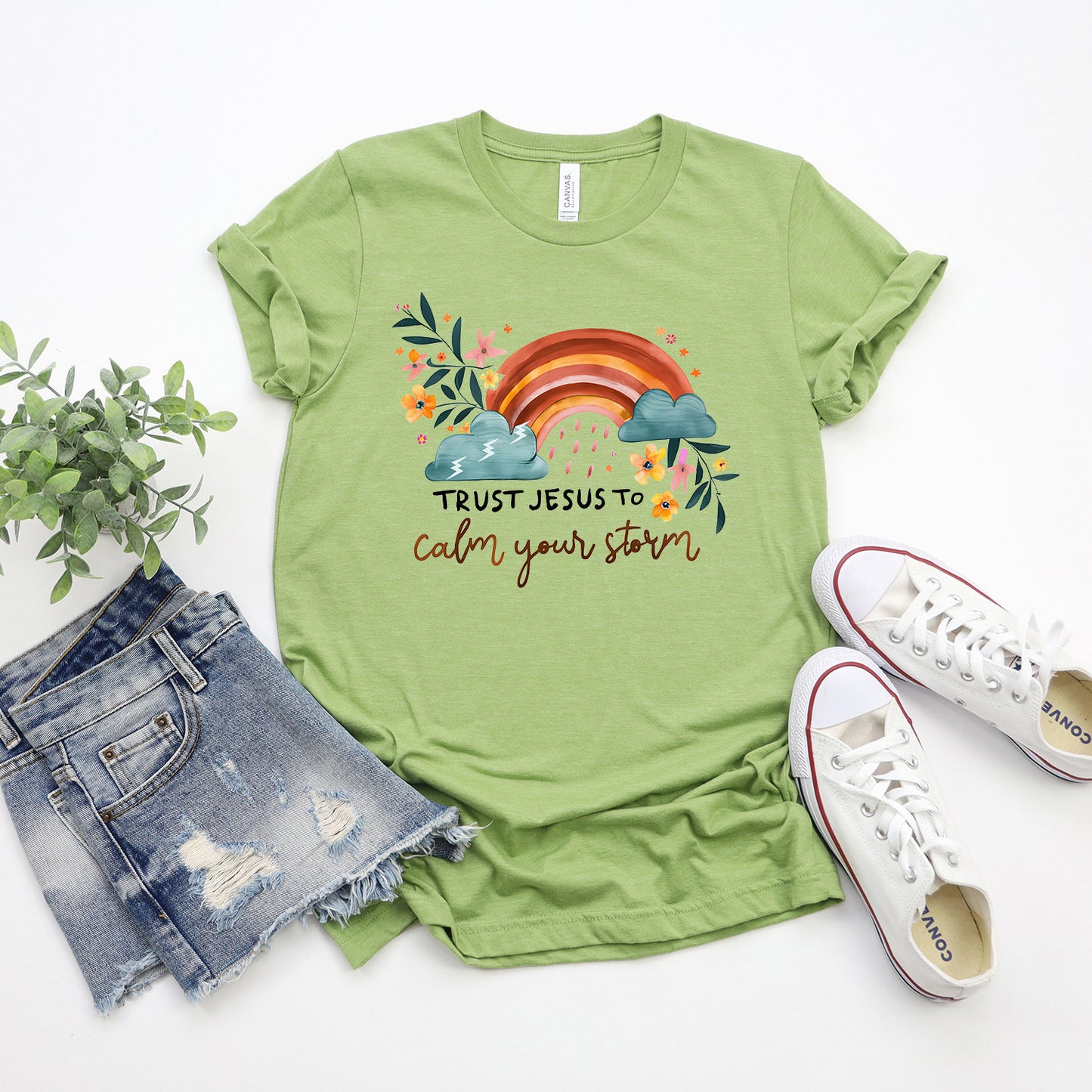Trust Jesus Rainbow | Short Sleeve Crew Neck