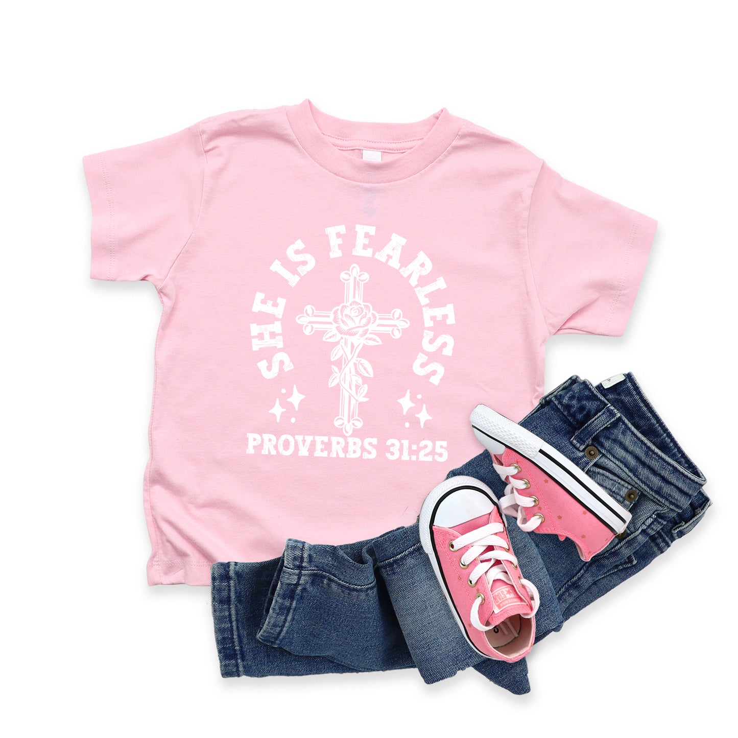 She Is Fearless Youth Short Sleeve Crew