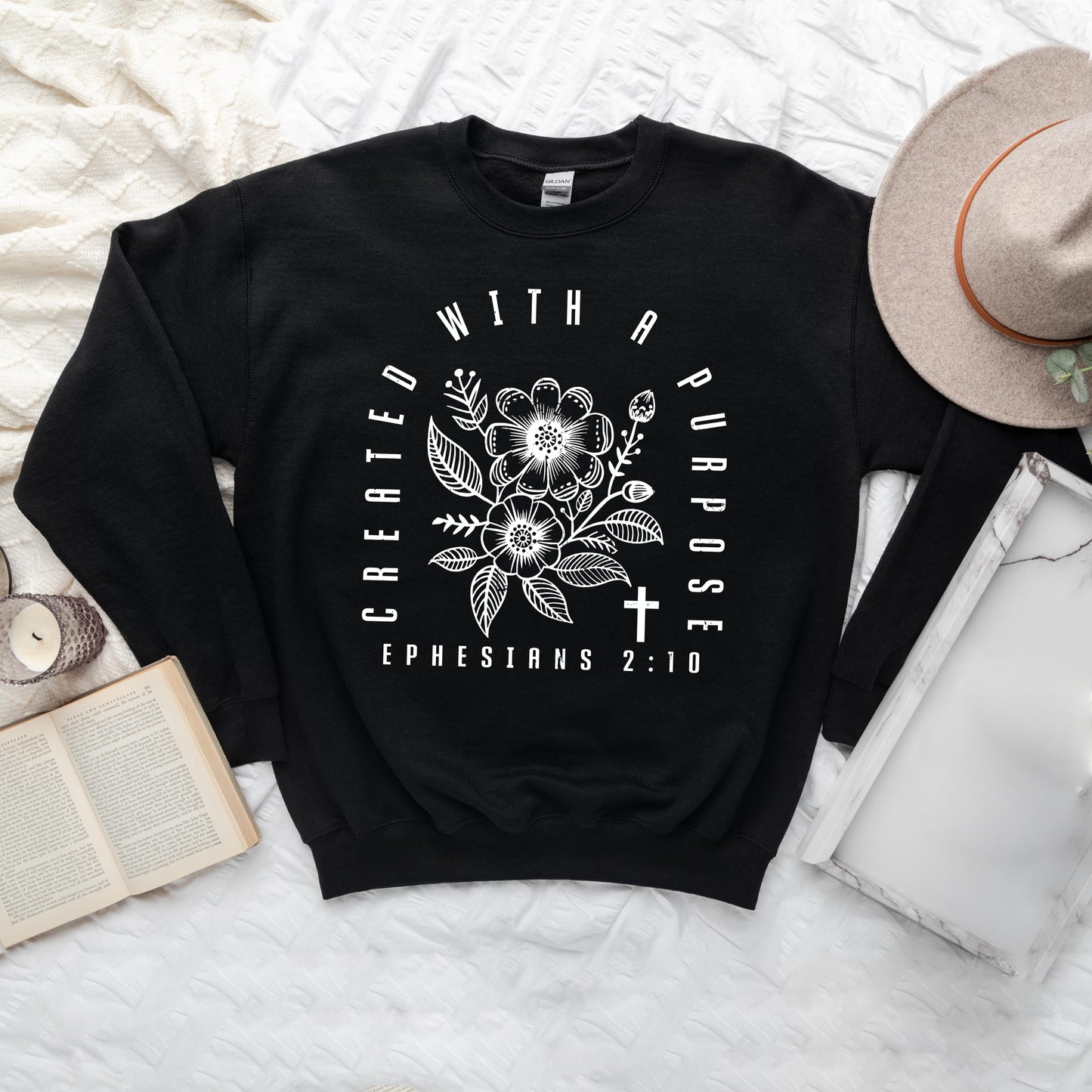 Created With A Purpose Floral | Graphic Sweatshirt