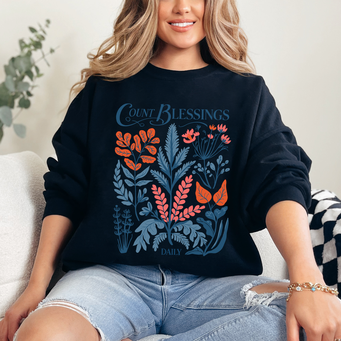 Count Blessings Daily | Graphic Sweatshirt