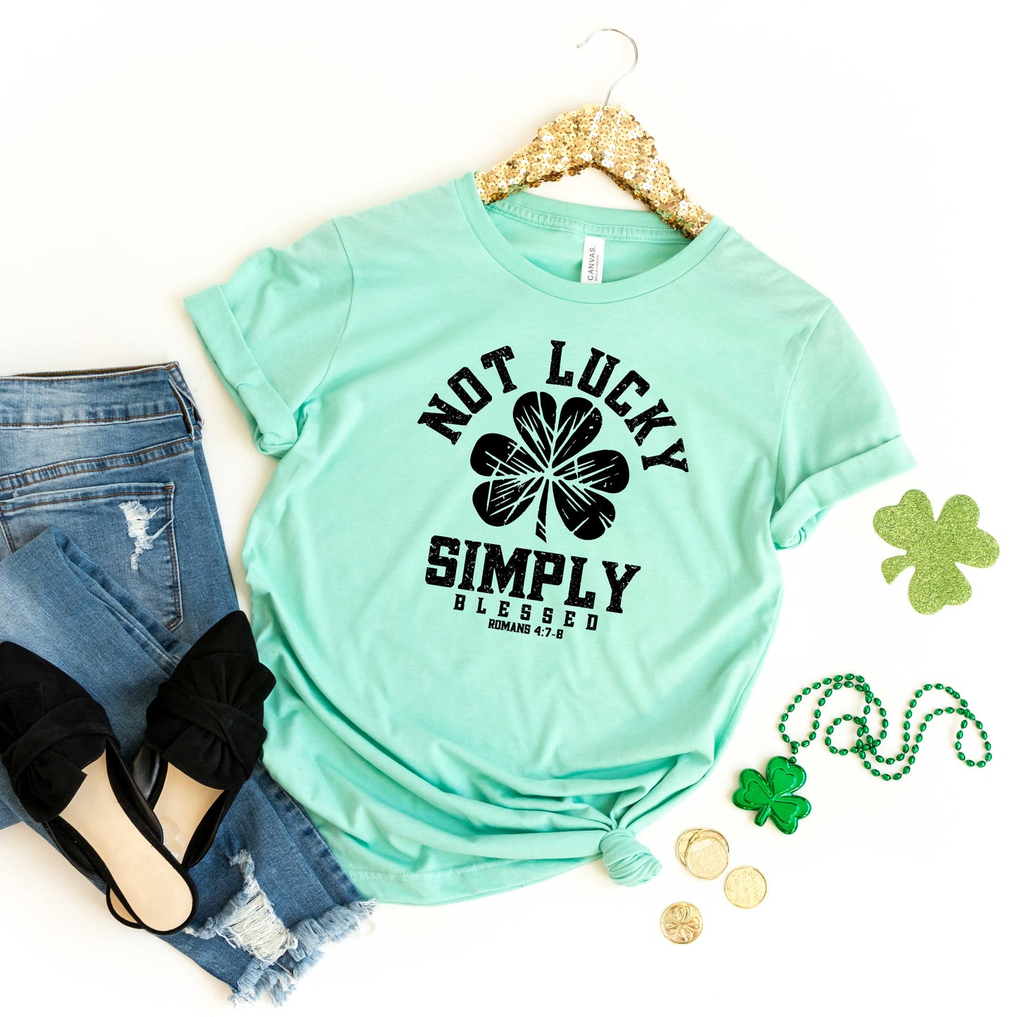 Not Lucky Blessed Clover | Short Sleeve Crew Neck
